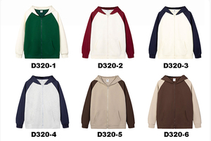 Ventes en gros de sweats à capuche, 2 pièces, 330 g/m², coton et polyester, deux couleurs, motifs imprimés, sweats à capuche bicolores personnalisés pour les équipes - Product Image 5