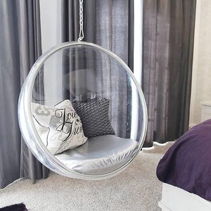 Silla Colgante Moderna Tipo Burbuja <span class=keywords><strong>de</strong></span> Acrílico Transparente para Balcón, Silla Columpio Tipo <span class=keywords><strong>Huevo</strong></span> para el Hogar - Product Image 4
