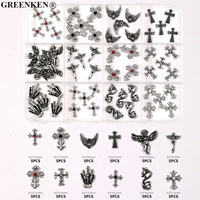 Meilleures ventes 12 grilles cristal ongles accessoires gothique Punk Style sombre ongles strass métal lourd Y2K ongles décorations