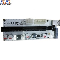 Tarjeta Adaptadora de Expansión BIT-X de 6 Pines, 4 Pines, SATA y 15 Pines, Conector de Alimentación PCI Express PCI-E 1X a 16x para Tarjetas Gráficas GPU