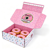 Boîte à donuts Mochi haut de gamme imperméable populaire, emballage en carton personnalisé, pelliculage mat, doublure en éponge, boîte cadeau de boulangerie portable