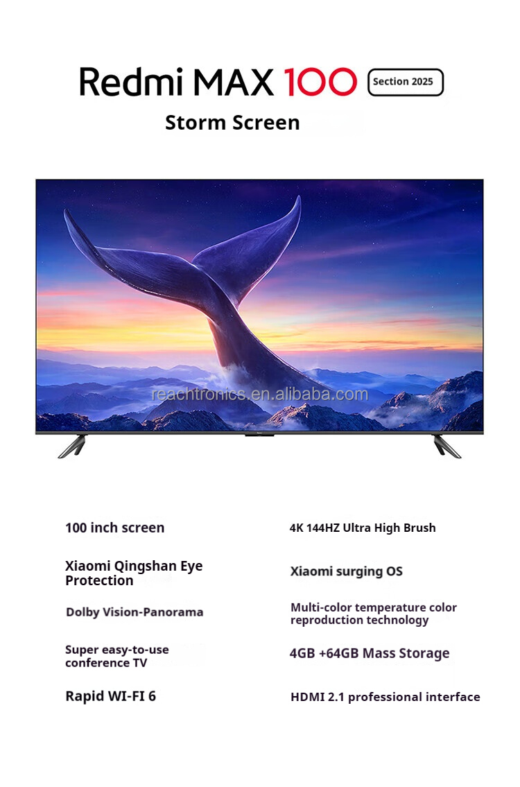 Xiaomi Redmi MAX 100-Inch Smart TV - 4K 144Hz Gaming TV for