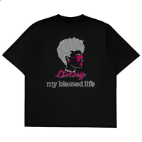 Nouveau design, transfert thermique en vinyle de haute qualité pour T-shirt, motif femme noire avec strass, vente en gros