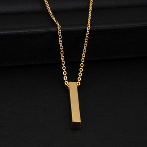 Collier pendentif géométrique minimaliste en acier inoxydable, 40 mm de long, pour femmes, à porter au quotidien, bijoux cadeau - Product Image 2
