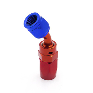 Conector de manguera de combustible AN4, curva de 45 grados de metal rojo y azul para modificación de automóviles - Product Image 4