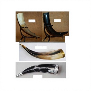 B.S. INTERNATIONAL Decorative Horn <b>Mugs</b> Set Made India American Style Lightweight <b>Double</b> <b>Wall</b> Eco-Friendly Bamboo Lid Beer - Product Image 3