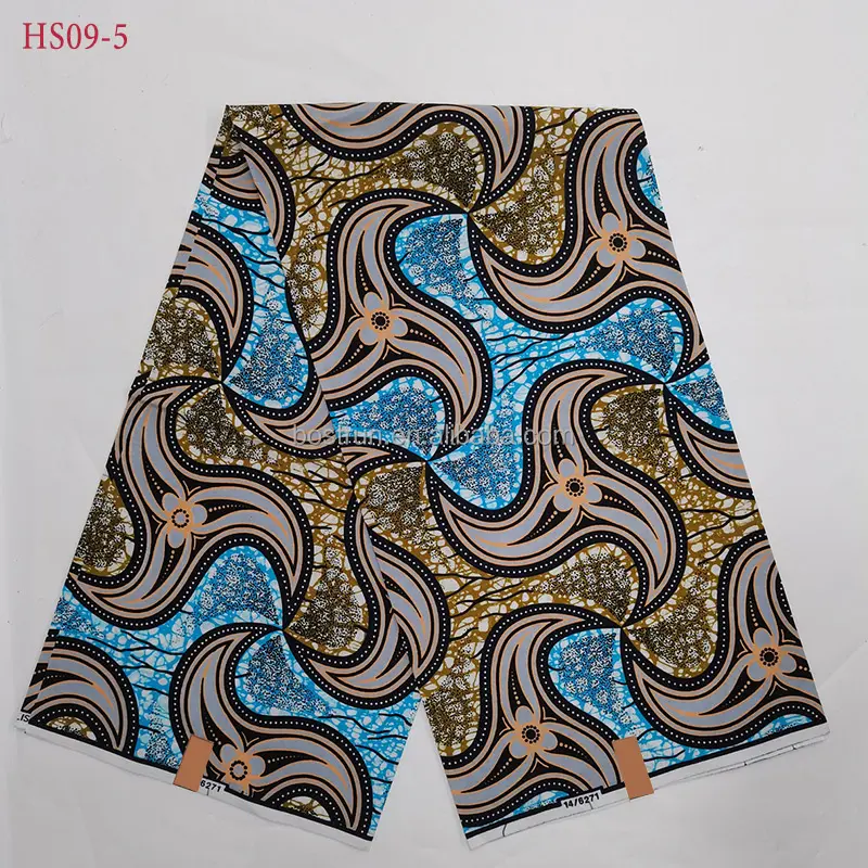 HS09 100% Cotton guaranteed real pagne wax print fabric veritable holland african wax fabric block prints