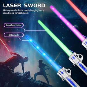 7 couleurs rétractable <span class=keywords><strong>Laser</strong></span> épée étoile bâtons lumineux Led éclairer épée jouet enfants guerre USB charge avec son - Product Image 3