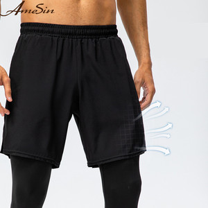 2023 Muscle Training Gymfitness Sets Hombres Camisa de manga larga de secado rápido y pantalones cortos con Legging Training Wear Set Hombres - Product Image 5