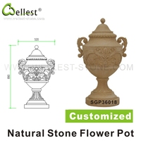 Pot & Planter Bunga Taman dari Batu Alam Granit, Batu Pasir, Batu Kapur, dan Marmer