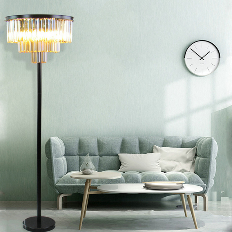 Product Summary: ODSEN American Modern Scandinavian Retro Luxury Crystal LED Floor Lamp 10' Ver