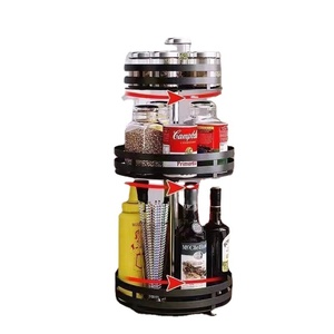 360Rotation Spice Rack Organizer Jar Cans Non-Skid <b>Storage</b> <b>Tray</b> for Seasonings Kitchen <b>Storage</b> Rack Kitchen Accessories - Product Image 5