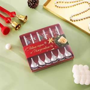 Stainless Steel Christmas Pendant Spoon Cartoon Coffee Stirring Spoon Dessert Spoon Holiday <b>Gift</b> <b>Set</b> - Product Image 5