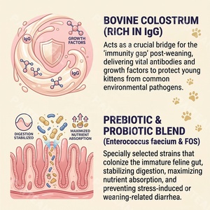 Polvo Nutritivo para Mascotas, Fórmula de Crecimiento para Gatitos, Calostro, L-Lisina, Salud Intestinal, Multivitamínico, DHA Esencial, Taurina, Marca Privada - Product Image 2