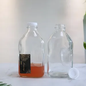 Wieder verwendbare 2-Liter-Glasmilchflaschen 67-Unzen-Glasflaschen mit Deckel