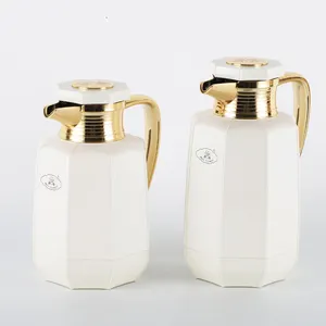 Nuevo Termo Octagonal de Plástico Libre de BPA, Color Rosa Dorado, con Interior de Vidrio de 1.0 Litro, Termo para Té, Estilo Árabe - Product Image 1