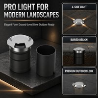 Luz LED Subterránea de 4 Lados con Cubierta Transparente de PC, IP67 Impermeable, Lámpara Cuadrada Empotrada para Jardín, Plaza y Camino