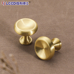 LCCDIS Cabinet <b>Knobs</b> Brass Round Single Hole Modern Drawer Cabinet Door Handle Durable Furniture Hardware - Product Image 2