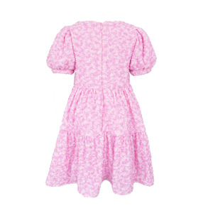 Vestido <span class=keywords><strong>de</strong></span> Fiesta para Niña Pequeña, Color Rosa, con Rosetas 3D, Mangas Abullonadas, Diseño <span class=keywords><strong>de</strong></span> <span class=keywords><strong>Princesa</strong></span>, para Cumpleaños, Ropa <span class=keywords><strong>de</strong></span> Diseñador, Texturizado - Product Image 3