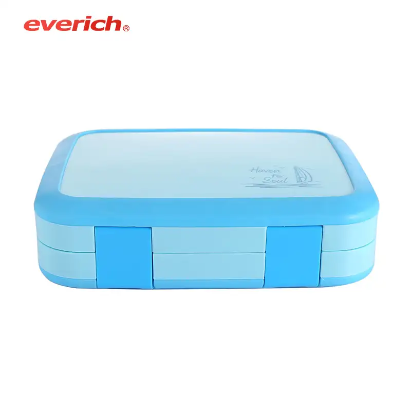 Bento Lunch Box mit Fach behälter Kunststoff-PP-Qualität in Lebensmittel qualität für Kinder Umwelt freundliche, maßge schneiderte CLASSIC Square Everich