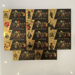 Set uang kertas peringatan tema film horor Set ikon hantu klasik emas koleksi uang kertas berlapis emas - Product Image 2