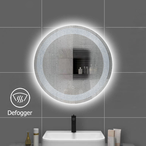 Espejo de <span class=keywords><strong>Baño</strong></span> Redondo Moderno de Tamaño Personalizado, Espejo con Iluminación para Baños con Tira de Luz de Tres Colores de Cristal para Ducha - Product Image 3