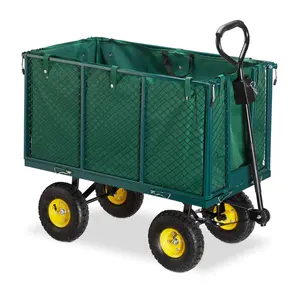 Lawn Cart Utility Heavy Duty Yard Garden Hand Trolley Practical Handcart Outdoor Utility Garden Wagon With Removable Sides