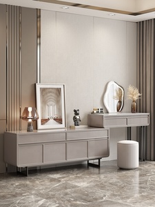 Coiffeuse pliante moderne <span class=keywords><strong>avec</strong></span> miroir, meuble de luxe, Table <span class=keywords><strong>Console</strong></span> et <span class=keywords><strong>tabouret</strong></span>, coiffeuse pour chambre à coucher - Product Image 4
