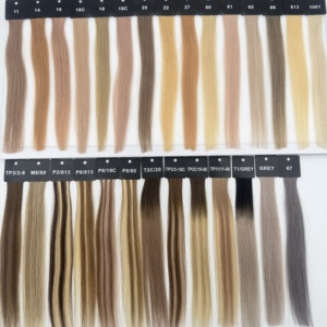 Yishu 2026 Extensions de cheveux vierges chinois à double trame machine, pour usage en salon, système de coloration à <span class=keywords><strong>froid</strong></span> pour toutes les couleurs, modèle avec nuancier - Product Image 1