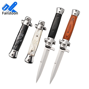 Cuchillo de Camping Táctico Personalizado para Exteriores, Acero 3CR13, Mango de Madera y Resina, Cuchillo Plegable Estilo Mafia <span class=keywords><strong>Italiana</strong></span>, Venta al Por Mayor - Product Image 1