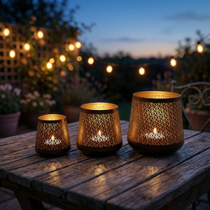 Portavelas de Hierro Hecho a Mano con Diseño de Árbol de Navidad, Impresión Digital de 1 Color, Impermeable y Libre de Plomo, Marca Sonnet Decor - Product Image 3