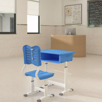 Chaise d'étudiant moderne monoplace en plastique avec bureau réglable pour centre de formation scolaire et salle de classe lecture