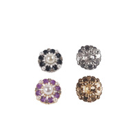 18MM 20MM 22MM 25MM Mutiara Berhias Berlian Imitasi & Bunga Berlian Imitasi Berbentuk Logam Kancing Logam Berwarna untuk Pakaian Kancing Jahit Logam