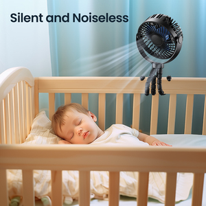 <span class=keywords><strong>OEM</strong></span> K60A 2024 새로운 디자인 5000mAh <span class=keywords><strong>LED</strong></span> 디스플레이 소형 <span class=keywords><strong>USB</strong></span> 미니 팬 음소거 대형 바람 문어 팬 아기를위한 유모차 팬 - Product Image 3