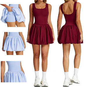 فستان رياضي مع شورت، ملابس رياضية للتنس، طقم تنورة تنس باللون الأزرق البحري، ملابس تنس للنساء، فستان رياضي - Product Image 1