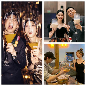 Cerveza de vidrio transparente de alta capacidad Stein Giant Creative and Distinctive Modern Drinkware para Bar Party Celebration - Product Image 4