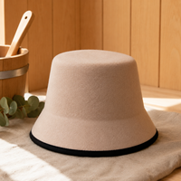 Chapeau de sauna 100% laine australienne, chapeau en feutre une pièce, chapeau de protection contre la chaleur pour femmes, accessoires de bien-être pour spa et hammam