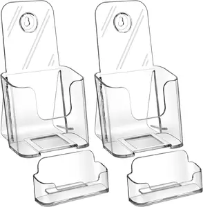 宣传册支架壁挂式透明，带名片支架丙烯酸宣传册支架A5显示器
