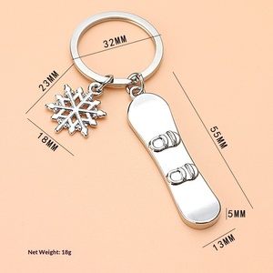 Creative Winter Games Snowboard Sledding Board Zinc Alloy Keychain Ice Snow Sports Commemorative Customized <strong>Gift</strong> Model X-1280 - Product Image 3