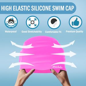 Gorro <span class=keywords><strong>de</strong></span> Natación <span class=keywords><strong>de</strong></span> Silicona Suave y Duradero <span class=keywords><strong>de</strong></span> Alta Calidad, Protege Efectivamente el Cabello y las Orejas, Disponible en Varios Colores - Product Image 5