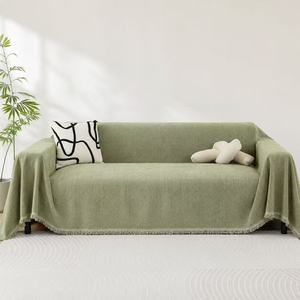 Housse de canapé en chenille unie imperméable, couverture universelle ajustée parfaitement pour vos meubles de maison - Product Image 6