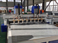 Machine de fraisage CNC multi-têtes pour le travail du bois, gravure, sculpture, Chine, contrôle Syntec Richauto, moteur essentiel, pompe à engrenages