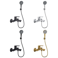 Ensemble de robinetterie de douche et de baignoire murale en laiton de haute qualité avec noyau de valve en céramique pour salle de bain