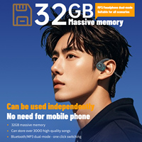 Headphone Konduksi Tulang Modis Tahan Air IP68 & IPX8 untuk Berenang, Headset Nirkabel Open Ear Bluetooth 5.4 HIFI Lossless