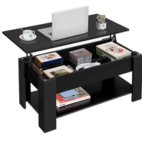Table basse moderne et élégante en bois extensible pour salon avec rangement
