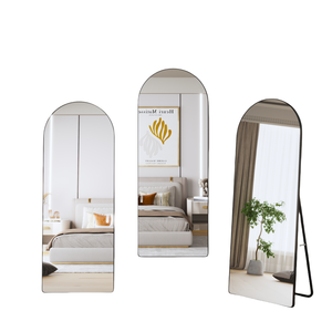 <span class=keywords><strong>Miroir</strong></span> de dressing suspendu avec cadre en métal en forme d'arc personnalisé <span class=keywords><strong>Miroir</strong></span> de sol pleine longueur avec support appuyé contre le support <span class=keywords><strong>Miroir</strong></span> mural suspendu - Product Image 3