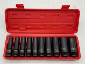 10-mảnh 1/2 "Ổ đĩa CR-V sâu Hex tác động ổ cắm thiết lập, 8-24 mét với hộp công cụ - Product Image 4