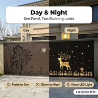 Panneau mural en aluminium découpé au laser rétroéclairé, écran métallique décoratif personnalisé avec éclairage LED pour clôture de jardin de villa