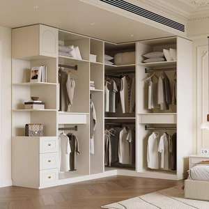 Ensemble de meubles de chambre à coucher et de salle de sport multifonctionnel moderne avec armoire et coiffeuse combinées, gain de place, miroir éclairé par LED - Product Image 3