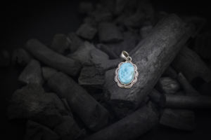 Colgante de Larimar Natural Genuino, Plata de Ley 925, Hecho a Mano, Joyería de Moda para Mujer, Proveedor Mayorista, Fabricante de Joyería - Product Image 5